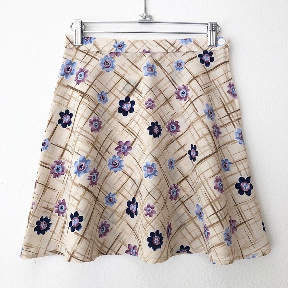 90’s Abstract Floral Mini Skirt